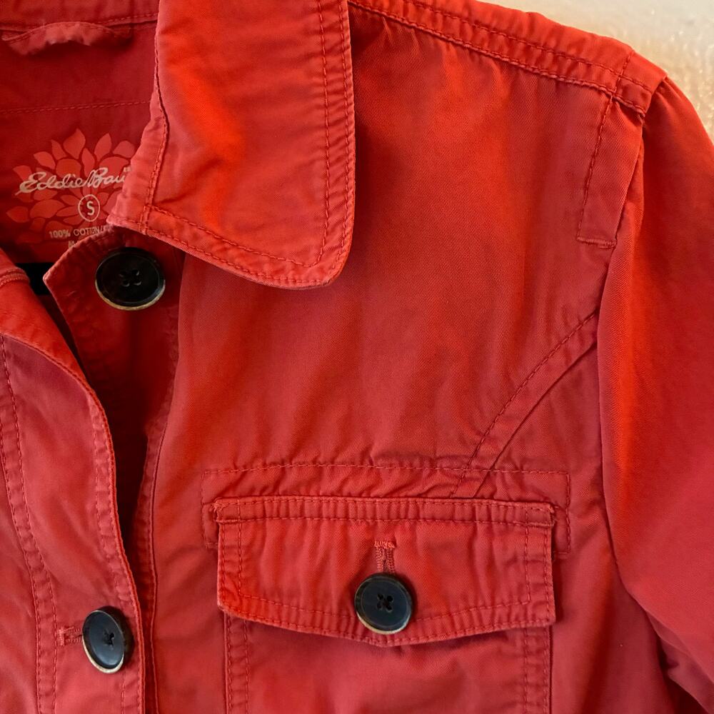 Eddie Bauer Women's Utility Jacket Small Paprika Orange Cotton Casual Stylish - Picture 8 of 10